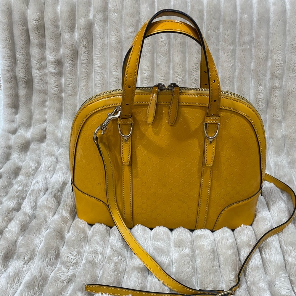 Gucci Guccissima Patent Leather Yellow Bag